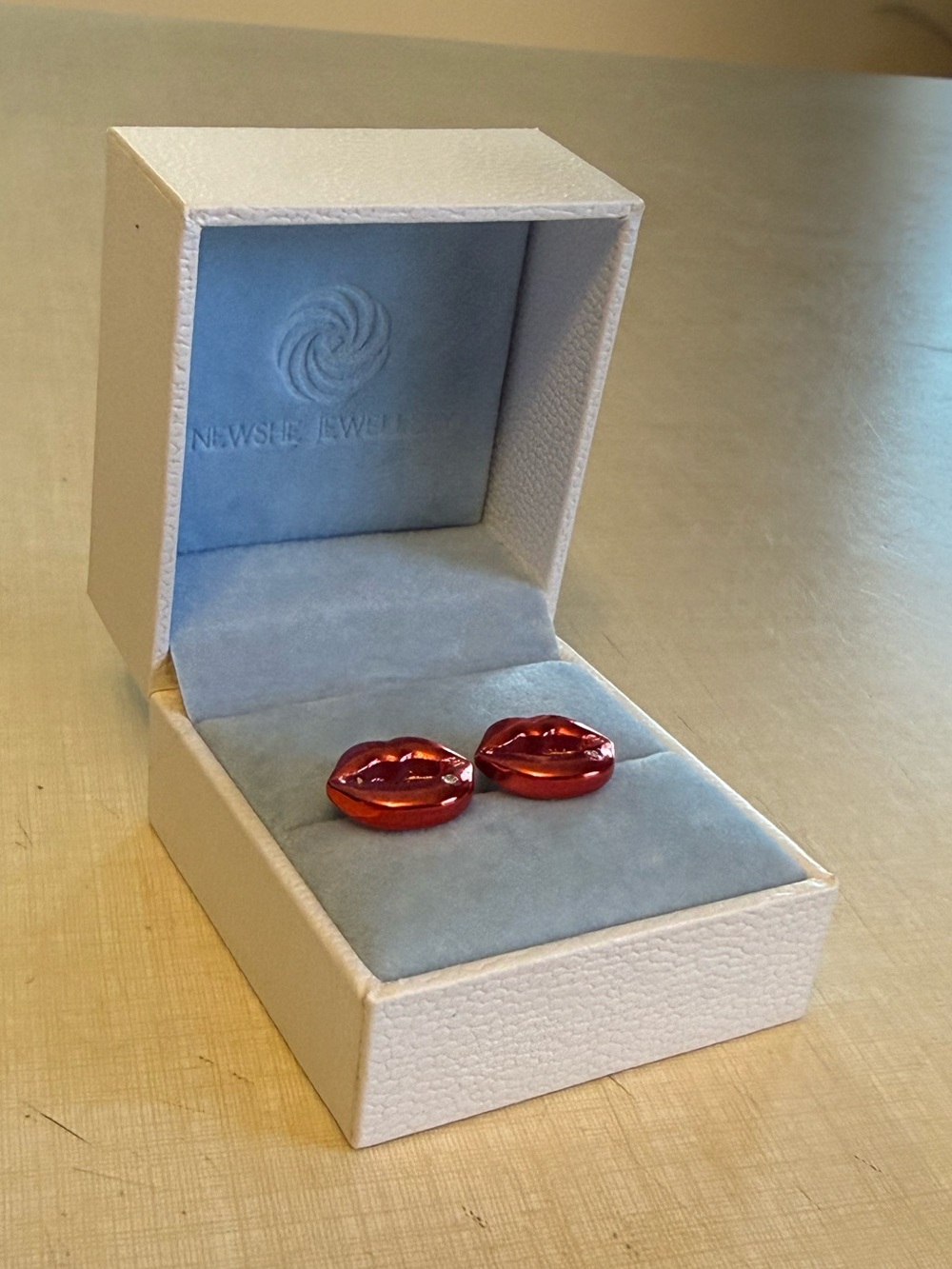Red Lip Stud Earrings